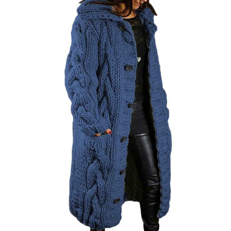 Cardigan Damen mit Kapuze und Zopfmuster - J&B - 6 - Jasminaboutique.com