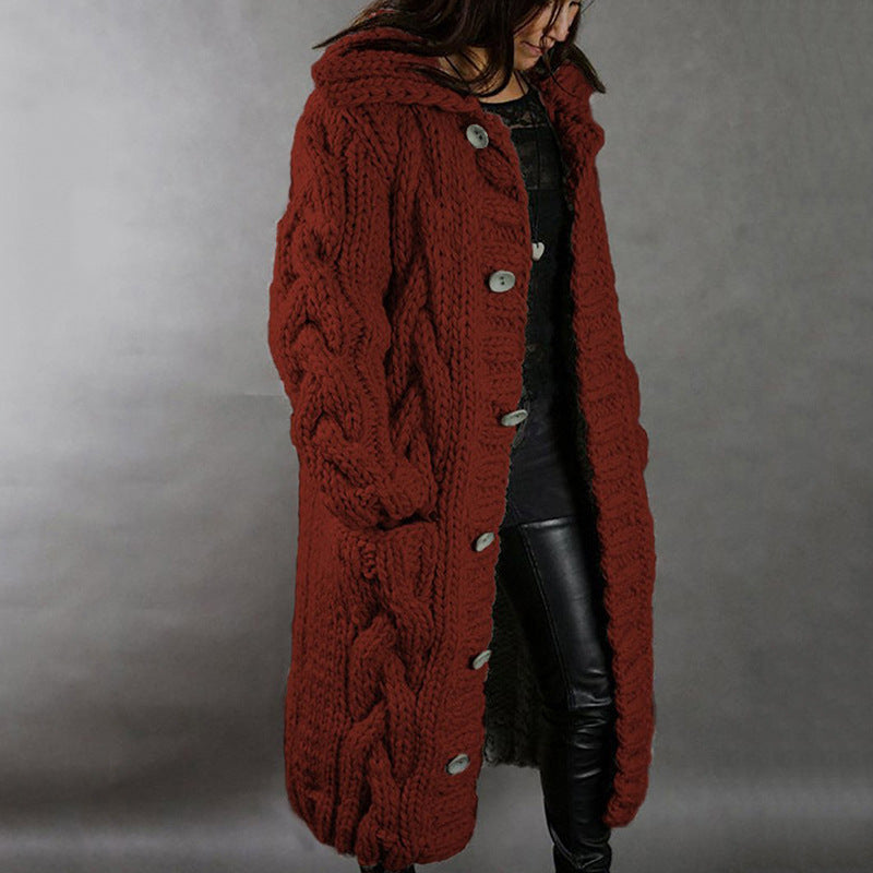 Cardigan Damen mit Kapuze und Zopfmuster - J&B - 12 - Jasminaboutique.com
