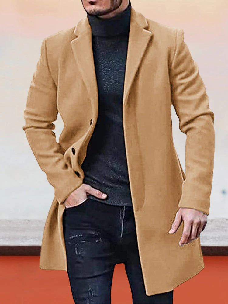 Herren einreihige Jacke mit klassischem Schnitt und 3-Knopf-Verschluss - J&B - 1 - Jasminaboutique.com