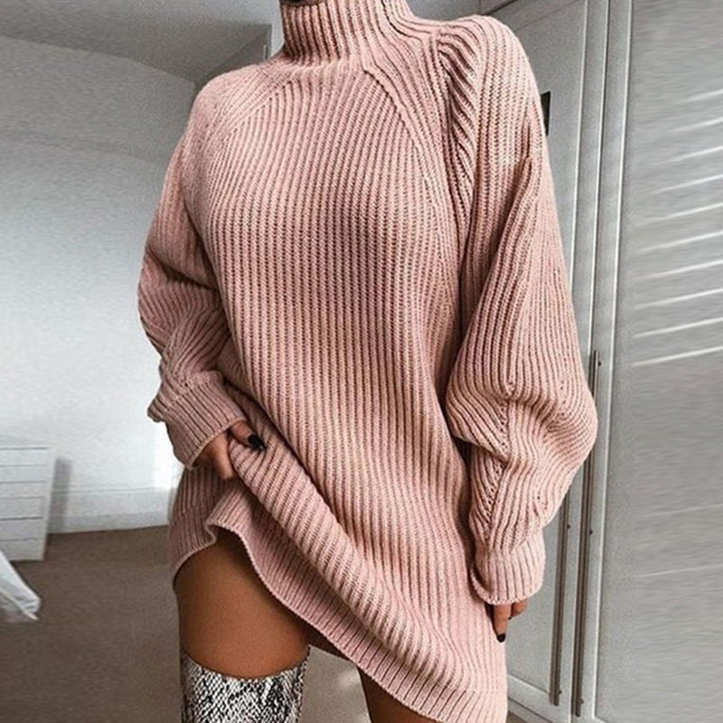 Kleid Damen mit hohem Kragen und lässigem Schnitt - J&B - 13 - Jasminaboutique.com