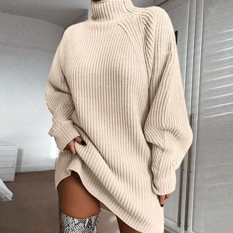 Kleid Damen mit hohem Kragen und lässigem Schnitt - J&B - 14 - Jasminaboutique.com