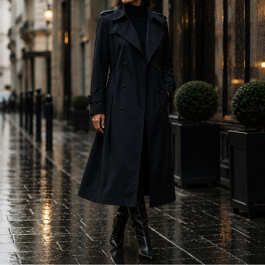 Trenchcoat Damen mit doppelter Knopfleiste und Taillengürtel - J&B - 13 - Jasminaboutique.com