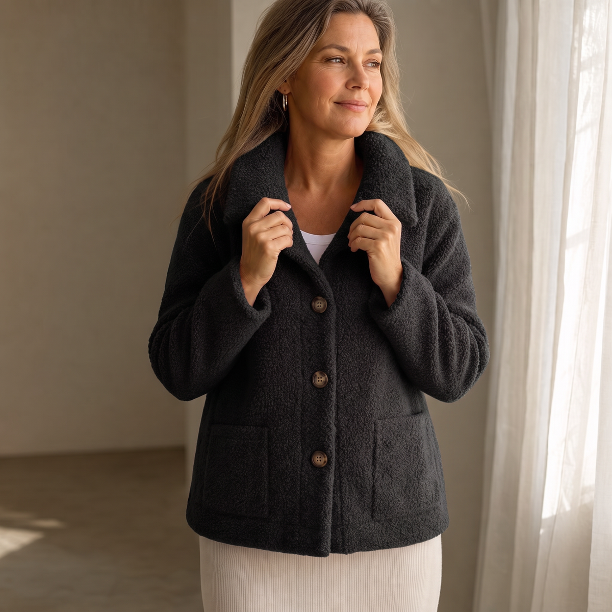 Jacke Damen mit Knopfleiste und lässigem Schnitt - J&B - 3 - Jasminaboutique.com
