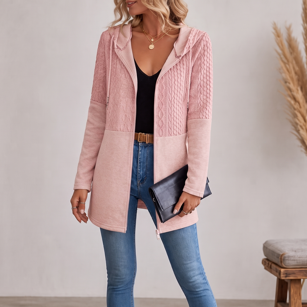 Hoodie Damen mit Kapuze und Struktur - J&B - 13 - Jasminaboutique.com
