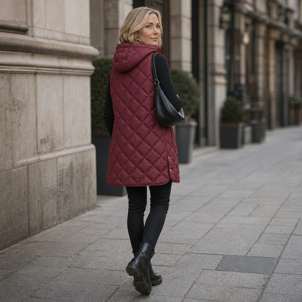 Weste Damen mit Kapuze und Steppdesign - J&B - 5 - Jasminaboutique.com