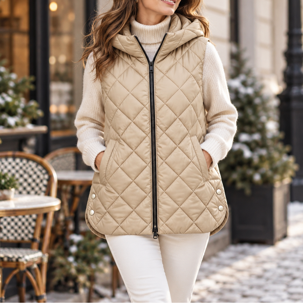 Weste Damen mit Kapuze und Steppdesign - J&B - 11 - Jasminaboutique.com