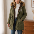Damen Parka mit Kapuze und Taillenzug - J&B - 12 - Jasminaboutique.com