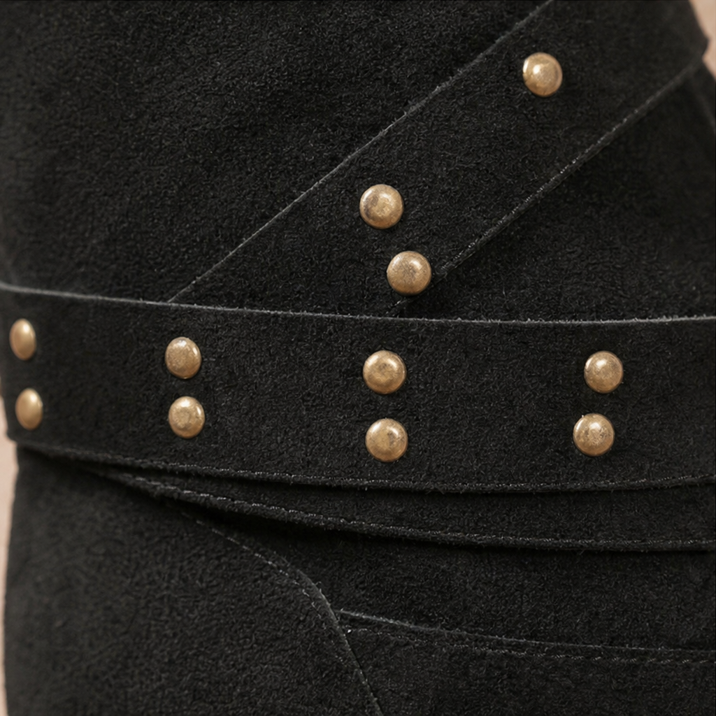 Stiefeletten Damen mit schickem Schlupfdesign und Nieten - J&B - 9 - Jasminaboutique.com