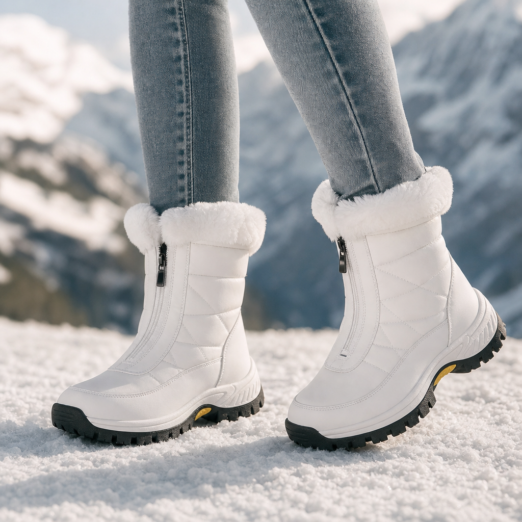 Boots Damen mit Futter und Reißverschluss - J&B - 1 - Jasminaboutique.com