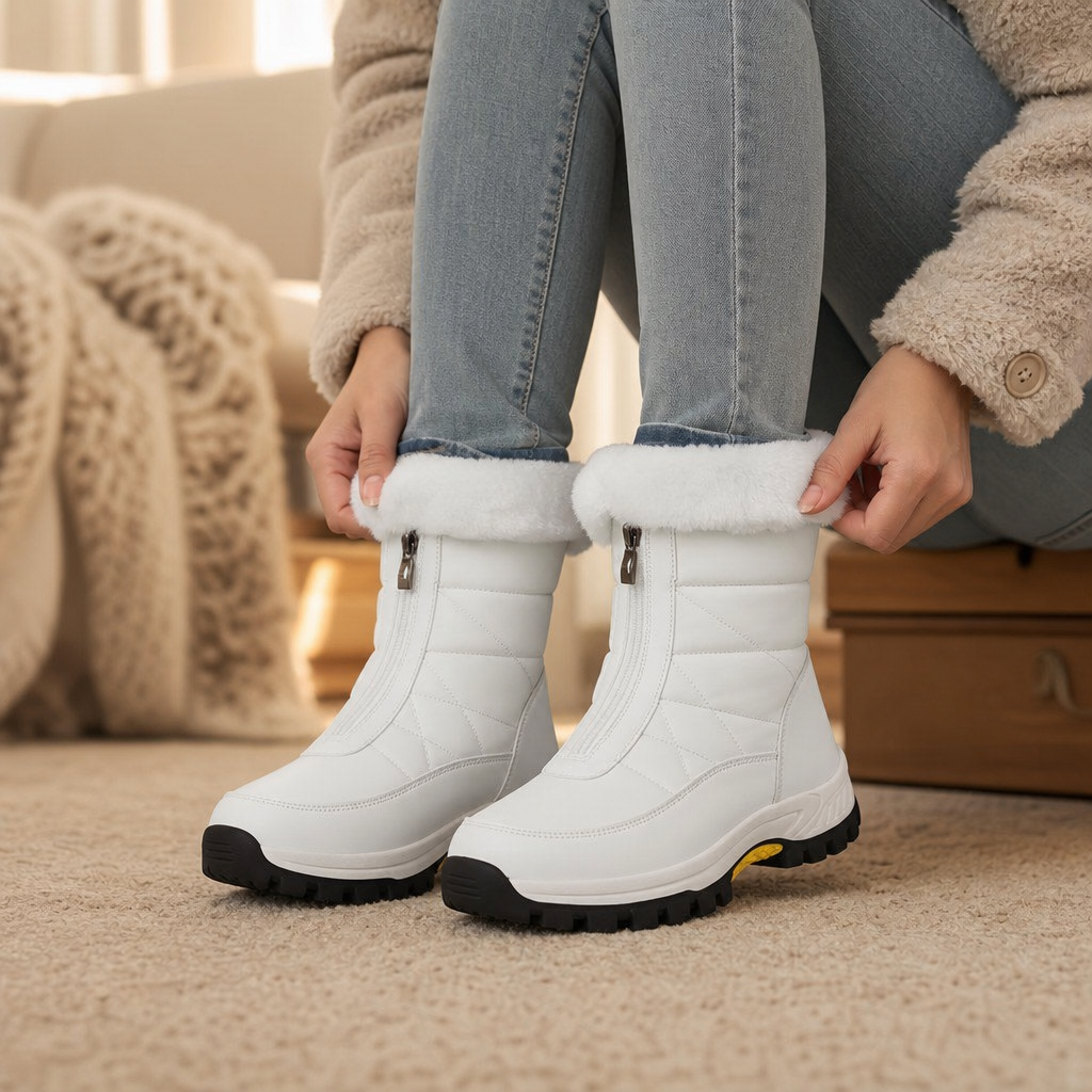 Boots Damen mit Futter und Reißverschluss - J&B - 2 - Jasminaboutique.com