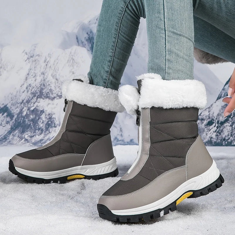 Boots Damen mit Futter und Reißverschluss - J&B - 14 - Jasminaboutique.com