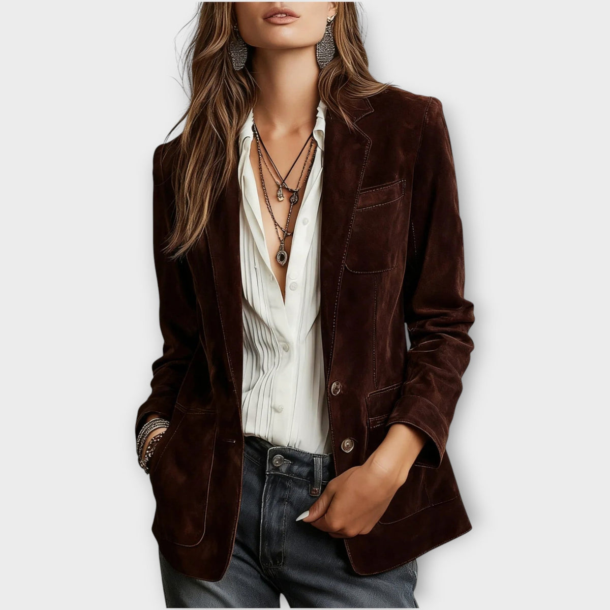 Blazer Damen mit tailliertem Schnitt und strukturiertem Design - J&B - 4 - Jasminaboutique.com