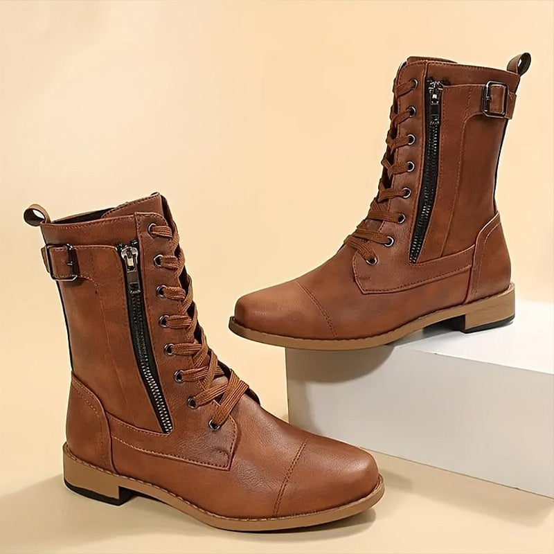Stiefeletten Damen mit praktischem Reißverschluss und lässigem Schnitt - J&B - 1 - Jasminaboutique.com