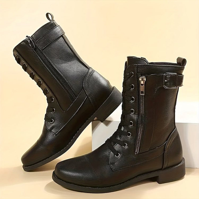 Stiefeletten Damen mit praktischem Reißverschluss und lässigem Schnitt - J&B - 2 - Jasminaboutique.com
