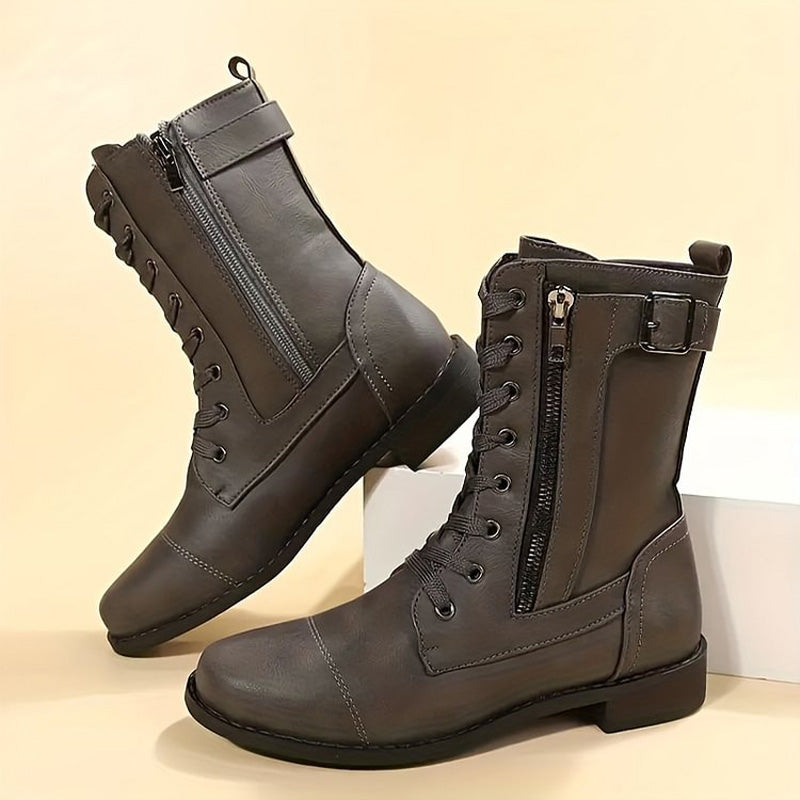 Stiefeletten Damen mit praktischem Reißverschluss und lässigem Schnitt - J&B - 3 - Jasminaboutique.com
