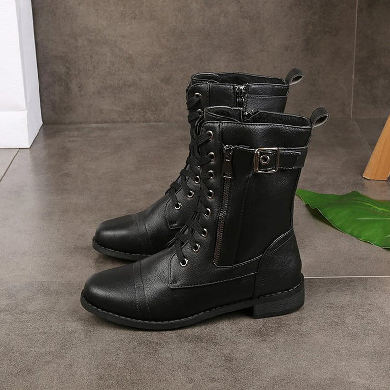 Stiefeletten Damen mit praktischem Reißverschluss und lässigem Schnitt - J&B - 5 - Jasminaboutique.com