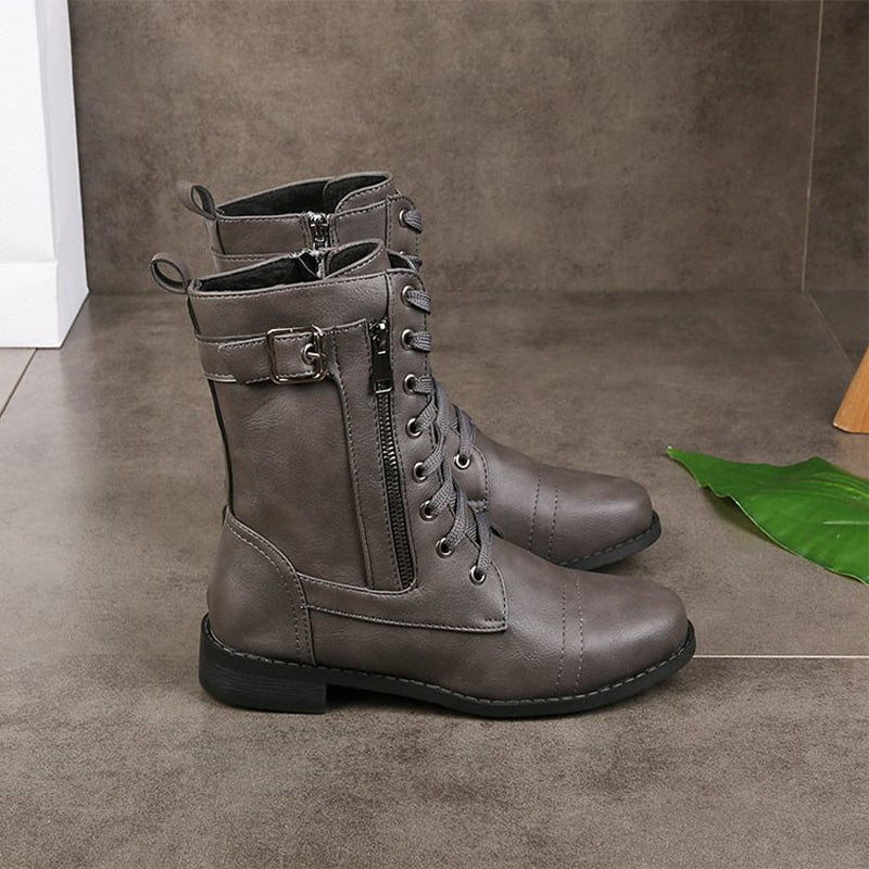 Stiefeletten Damen mit praktischem Reißverschluss und lässigem Schnitt - J&B - 6 - Jasminaboutique.com