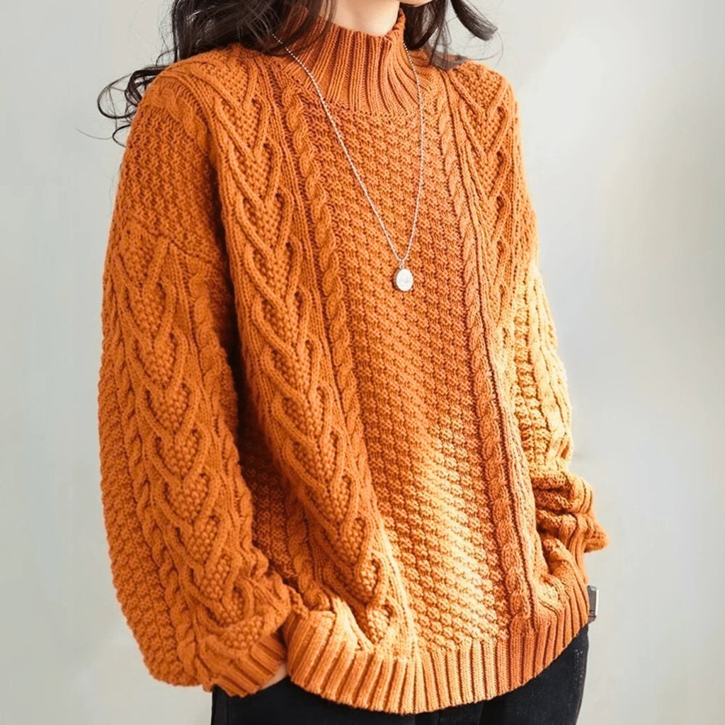 Pullover Damen mit Stehkragen und lässigem Schnitt - J&B - 4 - Jasminaboutique.com