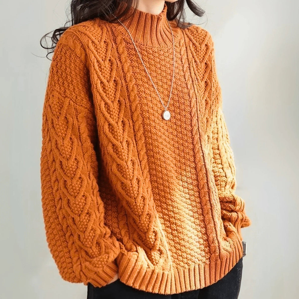 Pullover Damen mit Stehkragen und lässigem Schnitt - J&B - 4 - Jasminaboutique.com