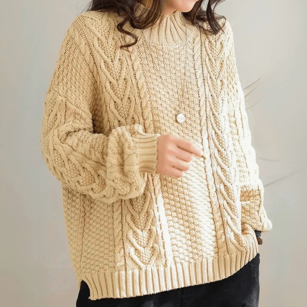 Pullover Damen mit Stehkragen und lässigem Schnitt - J&B - 5 - Jasminaboutique.com