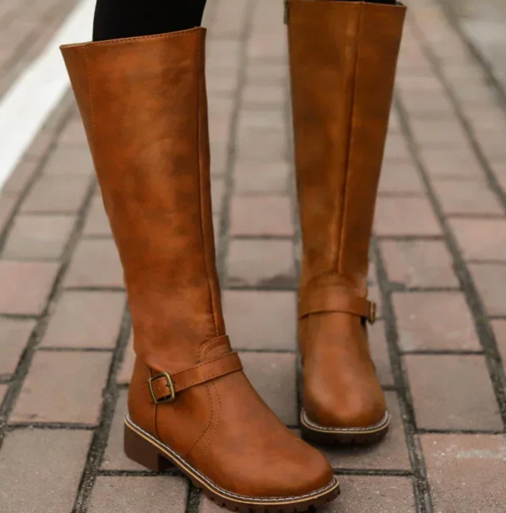 Stiefel Damen mit Schnallen-Detail und Blockabsatz - J&B - 1 - Jasminaboutique.com