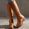 Stiefel Damen mit Schnallen-Detail und Blockabsatz - J&B - 2 - Jasminaboutique.com