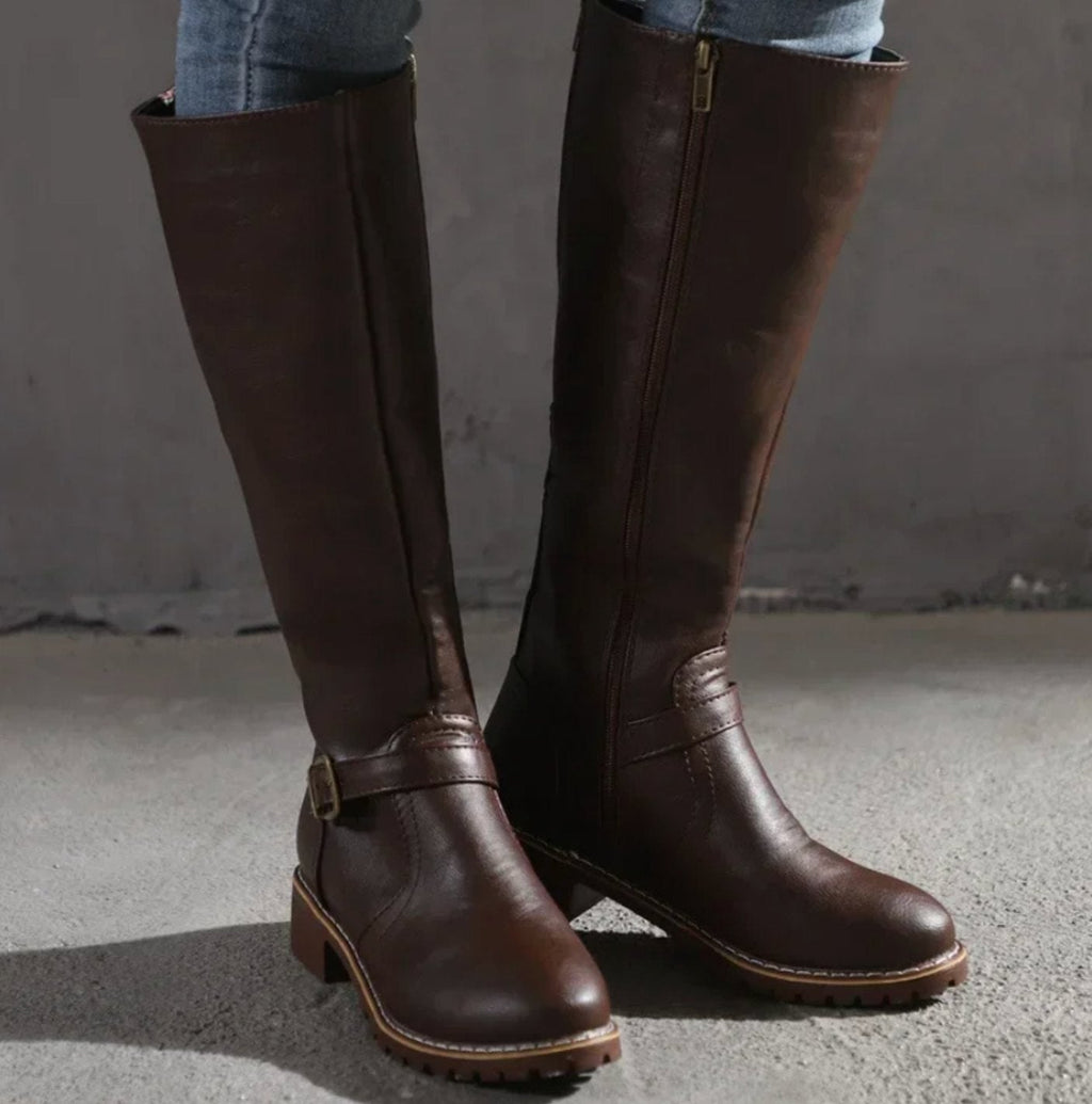 Stiefel Damen mit Schnallen-Detail und Blockabsatz - J&B - 3 - Jasminaboutique.com