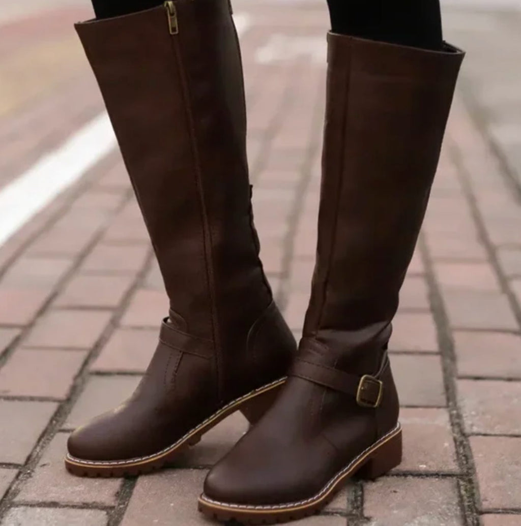 Stiefel Damen mit Schnallen-Detail und Blockabsatz - J&B - 5 - Jasminaboutique.com