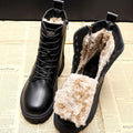Stiefeletten Damen mit warmem Innenfutter und Schnürung - J&B - 1 - Jasminaboutique.com