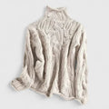 Pullover Damen mit Stehkragen und Kabelstrick-Design - J&B - 1 - Jasminaboutique.com