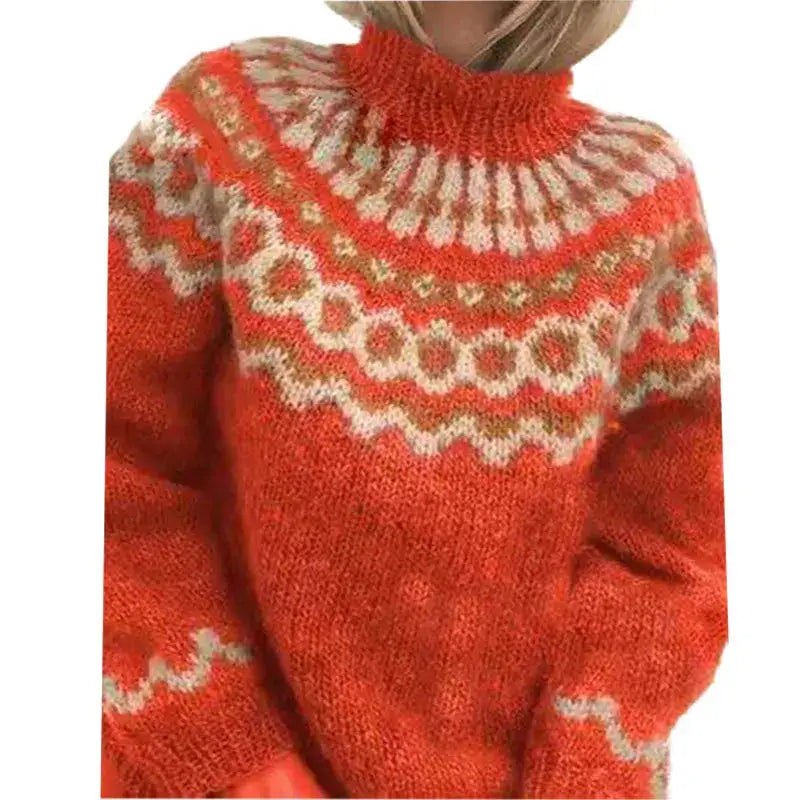 Pullover Damen mit hohem Kragen und lässigem Schnitt - J&B - 4 - Jasminaboutique.com