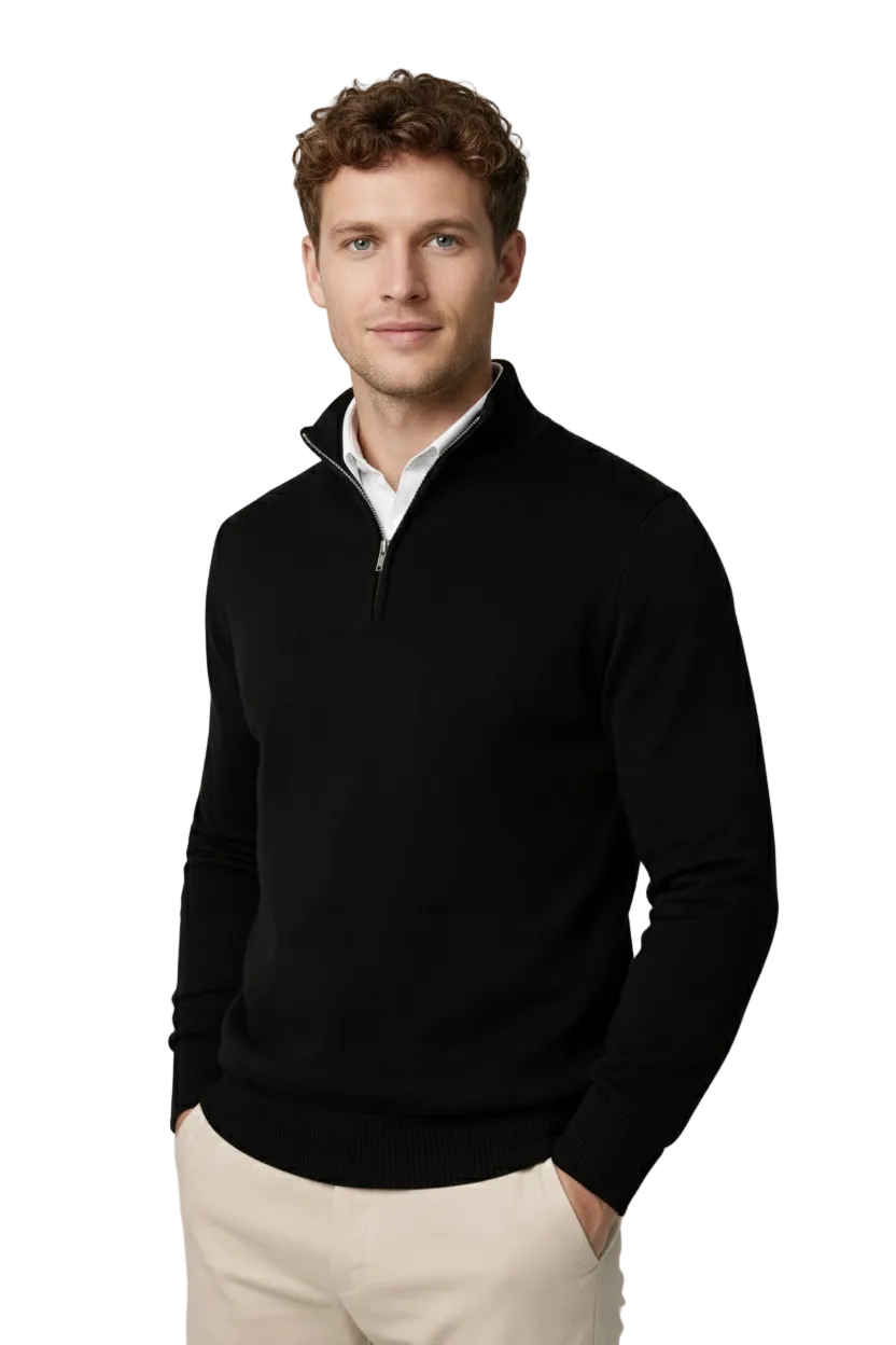 Pullover Herren mit Halbzip und hohem Kragen – Moderner Schnitt und lässiger Look - J&B - 1 - Jasminaboutique.com
