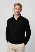 Pullover Herren mit Halbzip und hohem Kragen – Moderner Schnitt und lässiger Look - J&B - 2 - Jasminaboutique.com