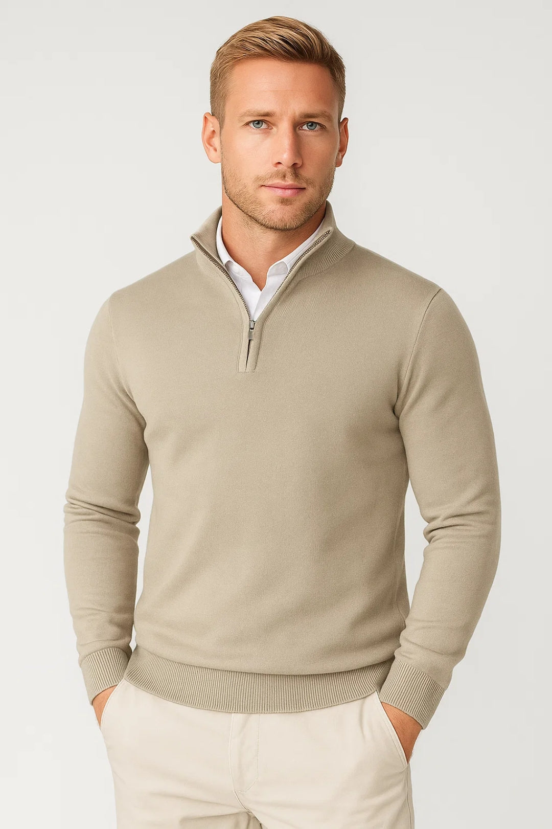 Pullover Herren mit Halbzip und hohem Kragen – Moderner Schnitt und lässiger Look - J&B - 9 - Jasminaboutique.com