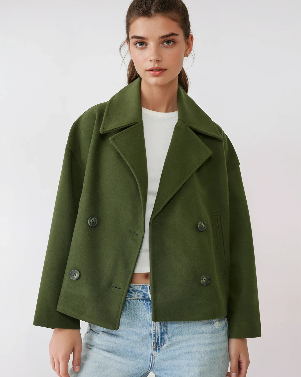 Jacke Damen Kurze, taillierte Form mit Doppelreiher und Revers - J&B - 11 - Jasminaboutique.com