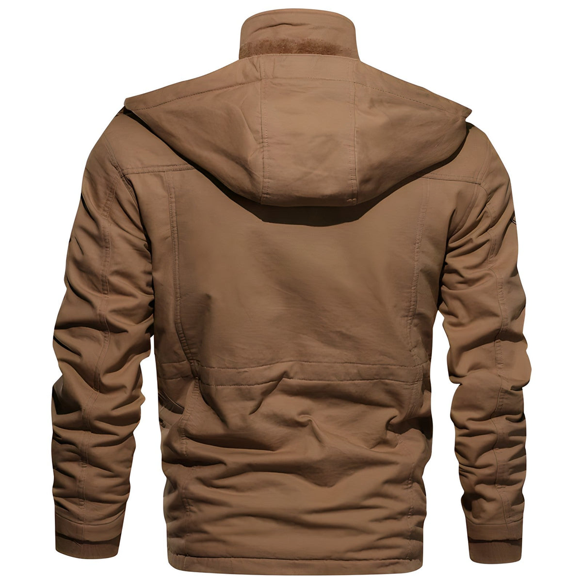 Herrenjacke – Militärische Silhouette mit verstellbarem Bund und praktischen Taschen - J&B - 6 - Jasminaboutique.com