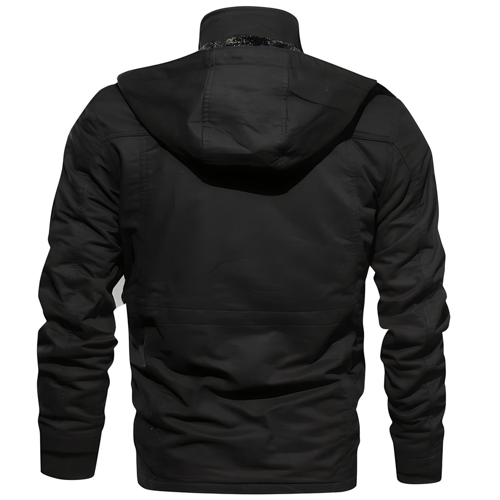 Herrenjacke – Militärische Silhouette mit verstellbarem Bund und praktischen Taschen - J&B - 9 - Jasminaboutique.com