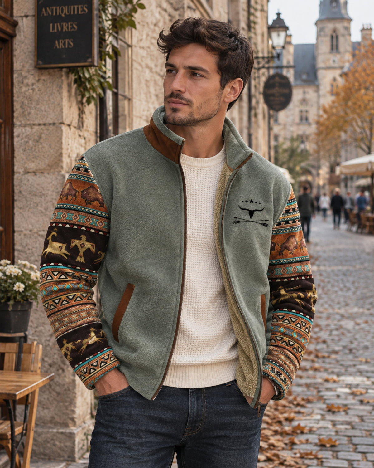 Weste Herren mit western-inspiriertem Design und gemütlicher Passform - J&B - 1 - Jasminaboutique.com