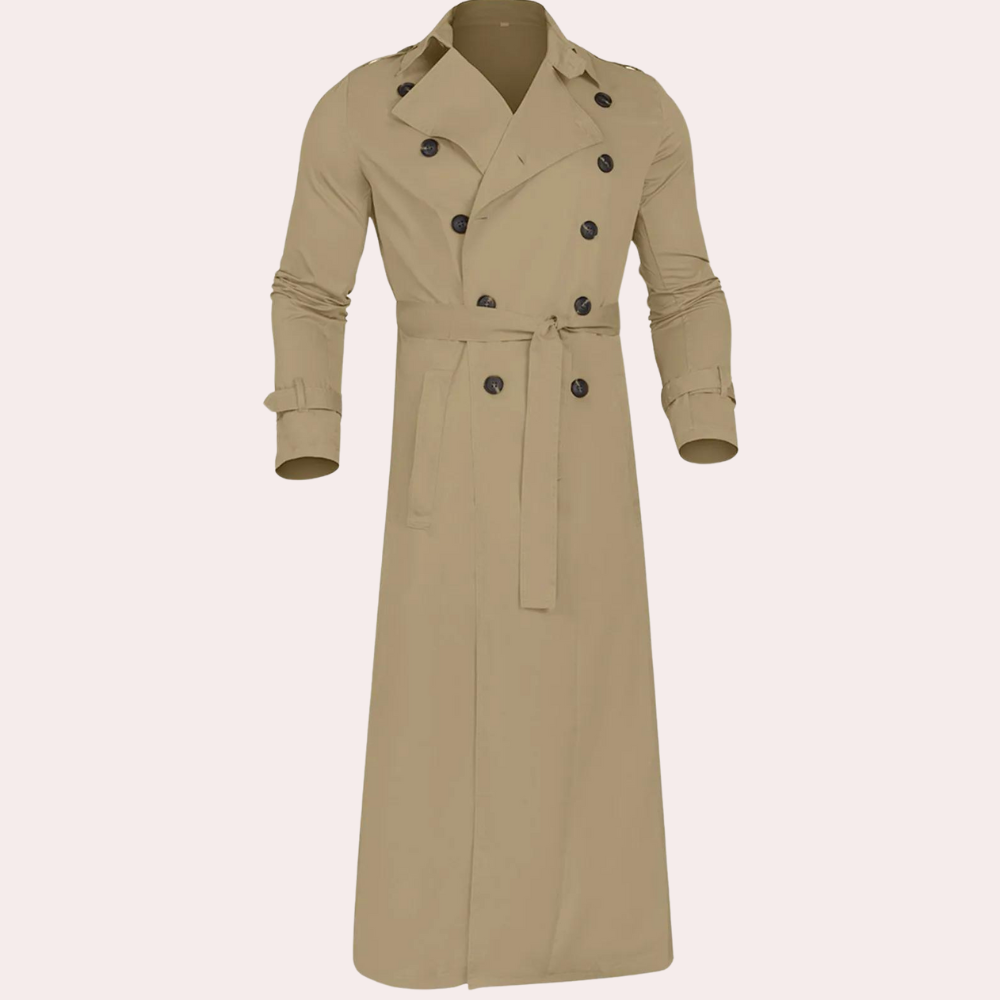 Trenchcoat Herren – Klassische Lange Jacke mit Eleganter Silhouette - J&B - 2 - Jasminaboutique.com