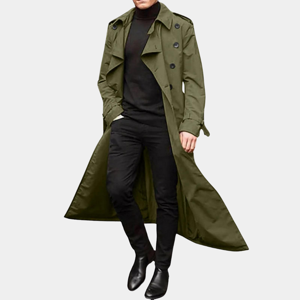 Trenchcoat Herren – Klassische Lange Jacke mit Eleganter Silhouette - J&B - 6 - Jasminaboutique.com