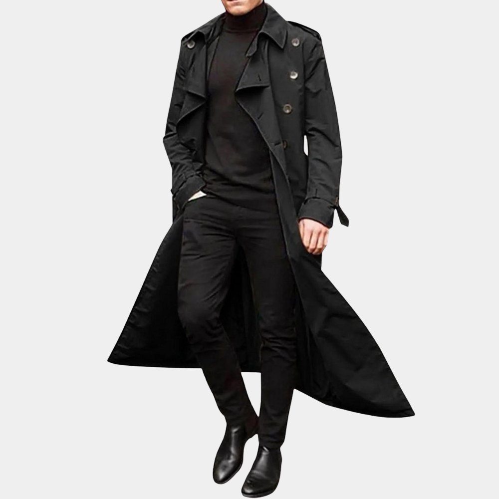 Trenchcoat Herren – Klassische Lange Jacke mit Eleganter Silhouette - J&B - 7 - Jasminaboutique.com