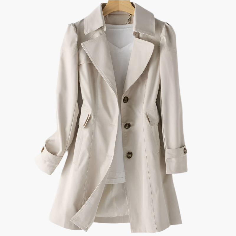 Trenchcoat Damen Figurbetonte Silhouette Klassische Details - J&B - 5 - Jasminaboutique.com