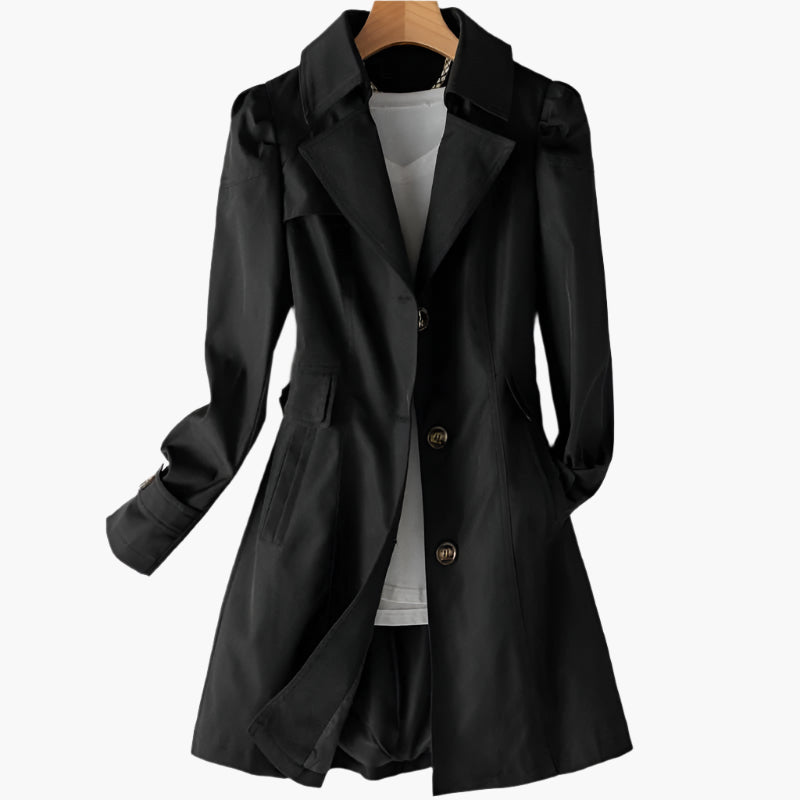 Trenchcoat Damen Figurbetonte Silhouette Klassische Details - J&B - 6 - Jasminaboutique.com
