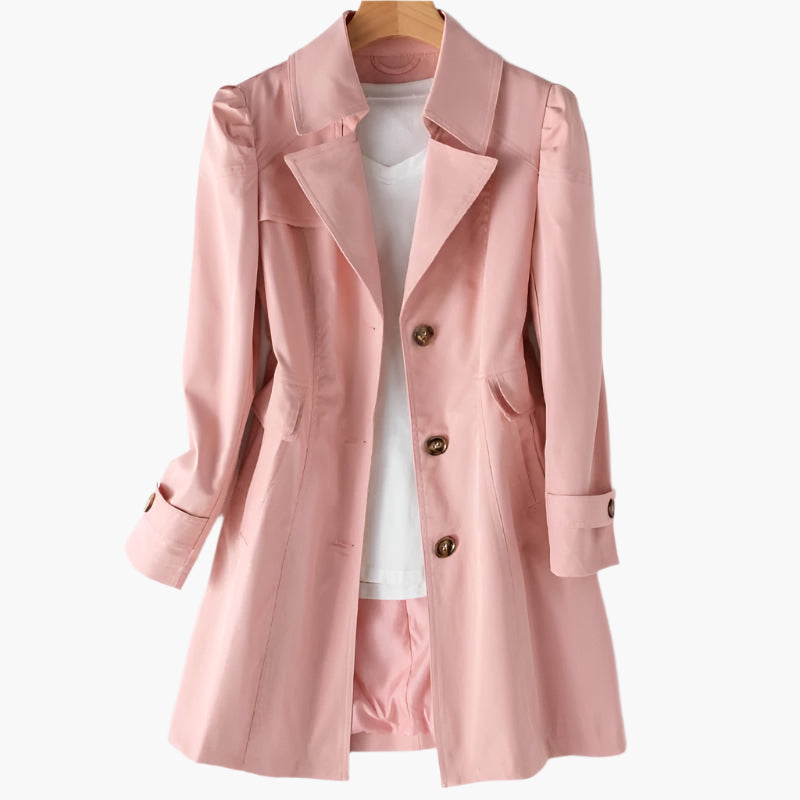 Trenchcoat Damen Figurbetonte Silhouette Klassische Details - J&B - 8 - Jasminaboutique.com