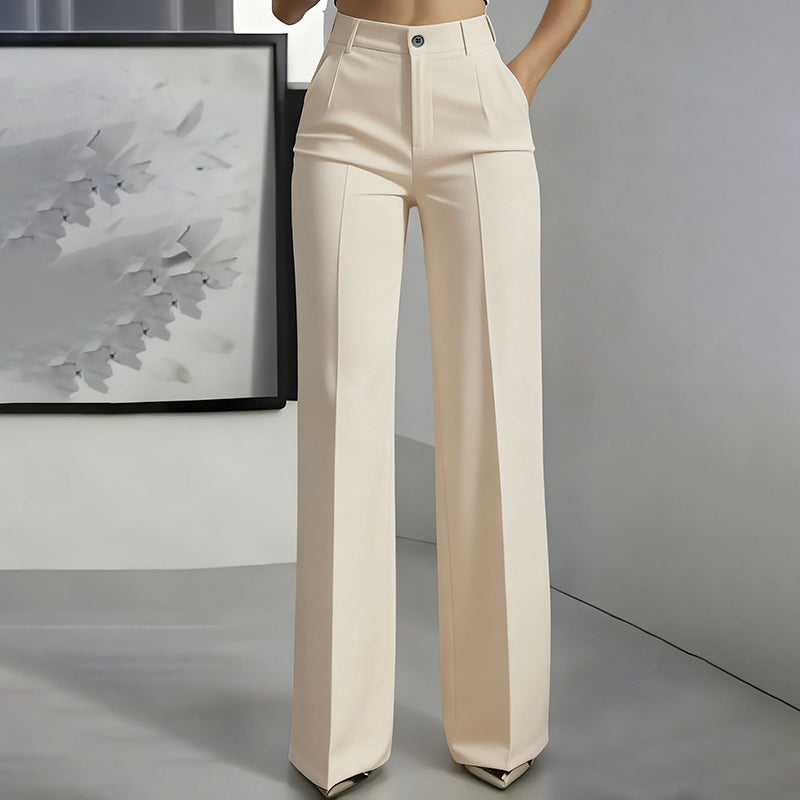 Hochtaillierte Damen-Anzughose mit weitem Bein - J&B - 23 - Jasminaboutique.com