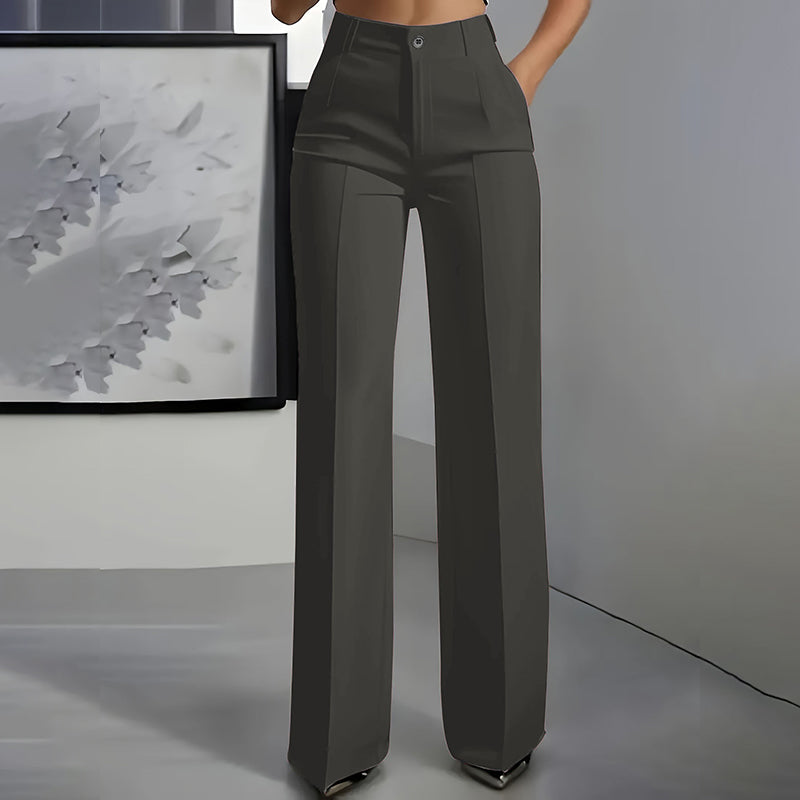 Hochtaillierte Damen-Anzughose mit weitem Bein - J&B - 24 - Jasminaboutique.com