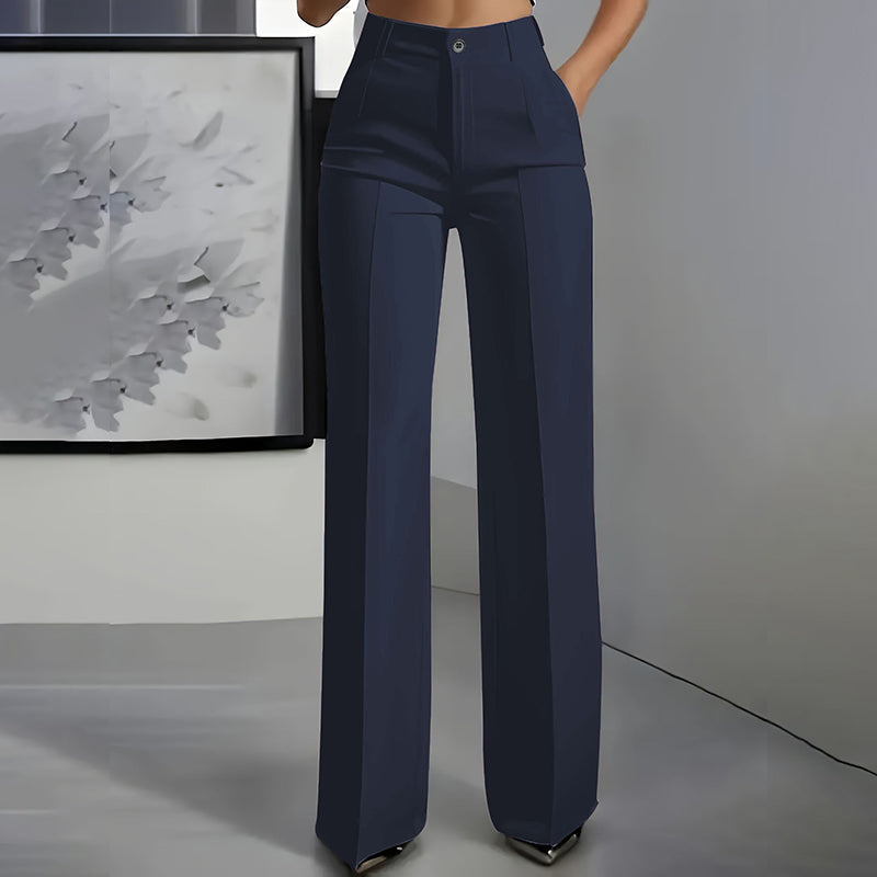 Hochtaillierte Damen-Anzughose mit weitem Bein - J&B - 25 - Jasminaboutique.com