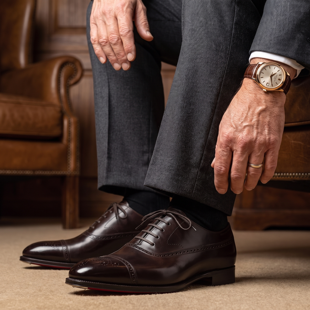 Oxford Schuhe Herren mit klassischem Schnitt und feinen Details - J&B - 2 - Jasminaboutique.com