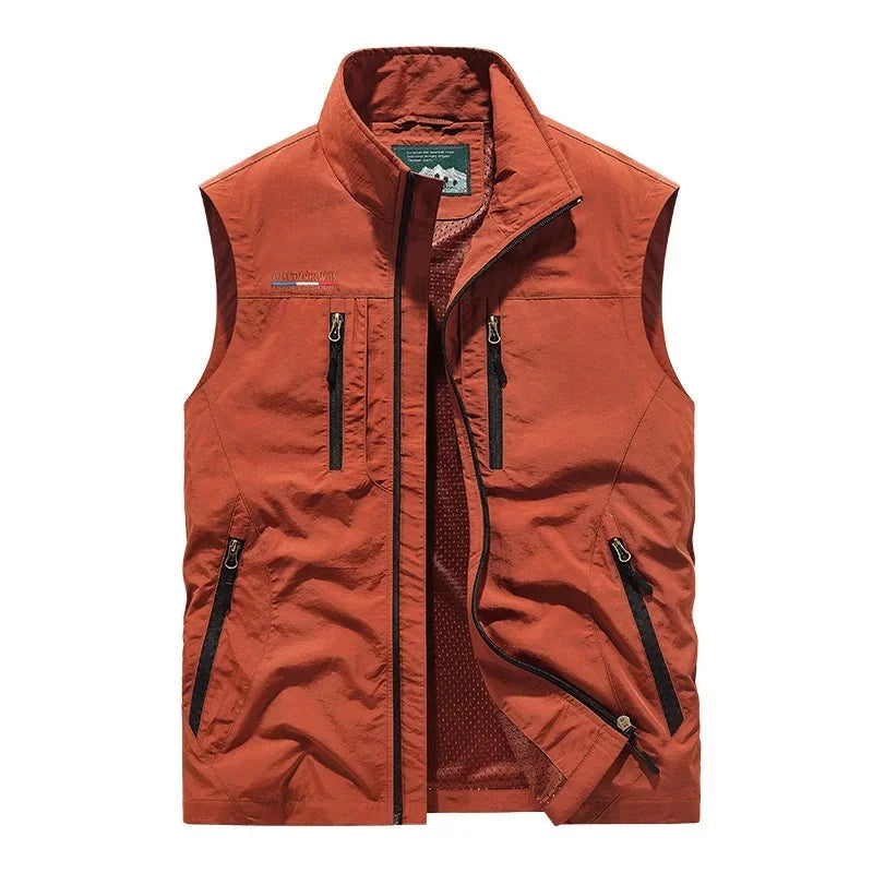 Weste Herren mit mehreren Taschen und Stehkragen - J&B - 1 - Jasminaboutique.com