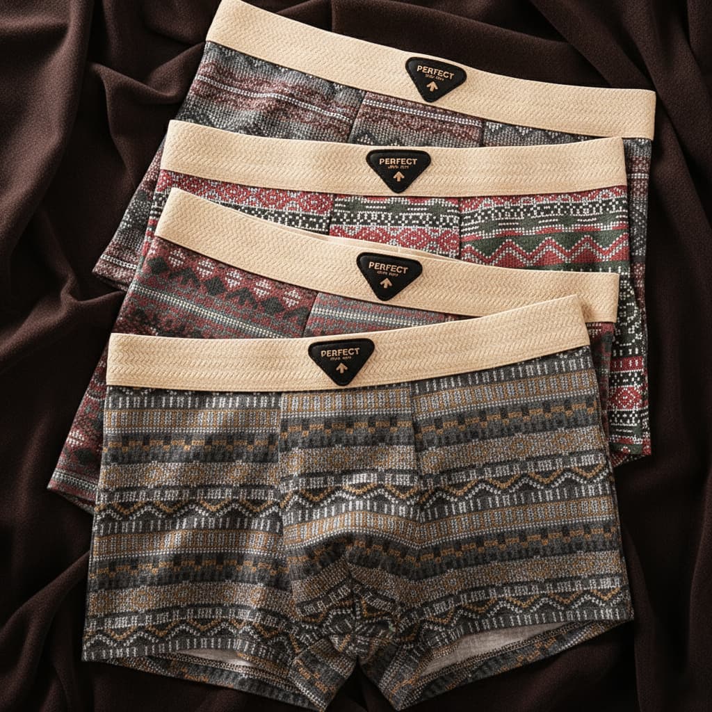 Boxershorts Herren mit elastischem Bund und gemustertem Design - J&B - 1 - Jasminaboutique.com